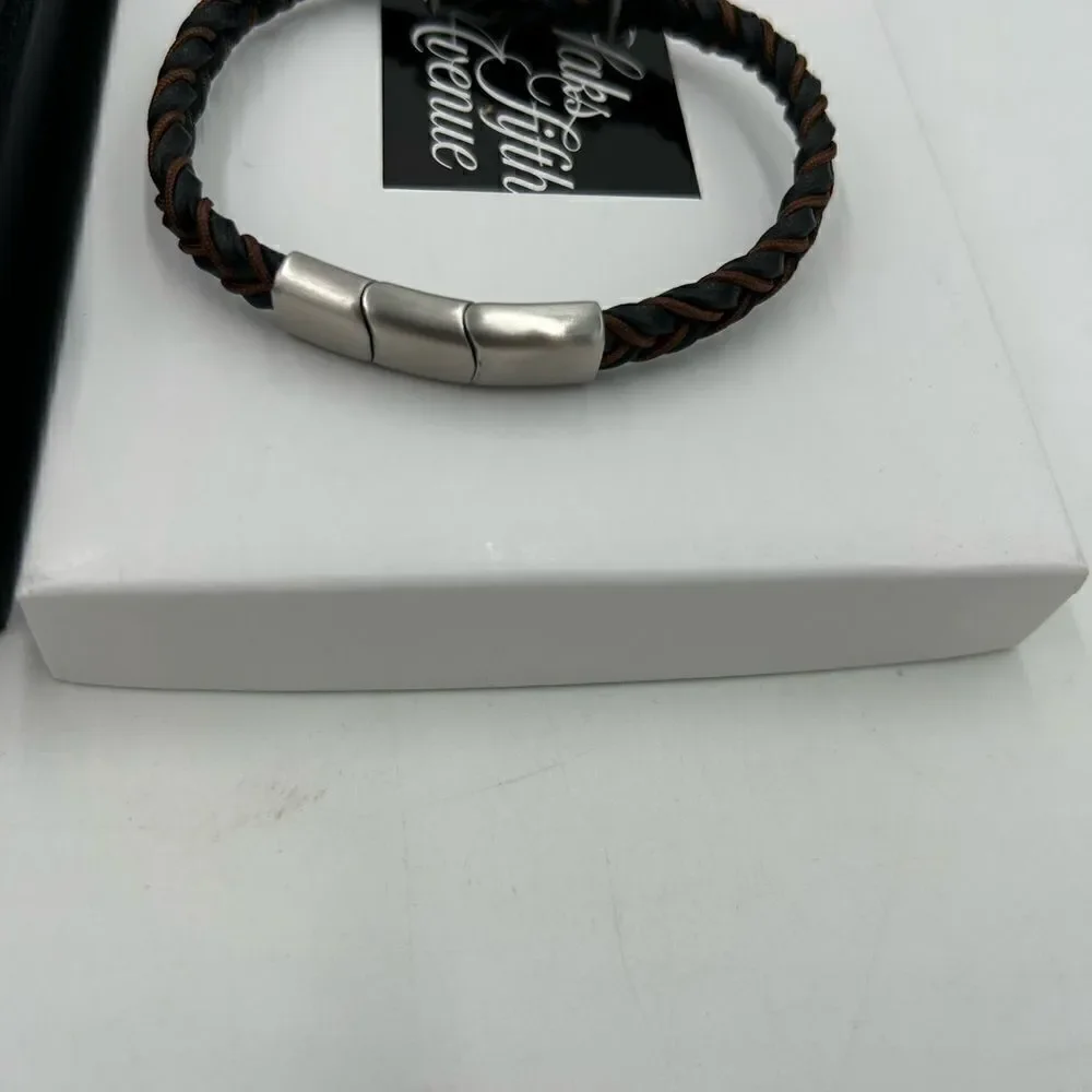 Men’s Jan, Leslie, braided leather bracelet